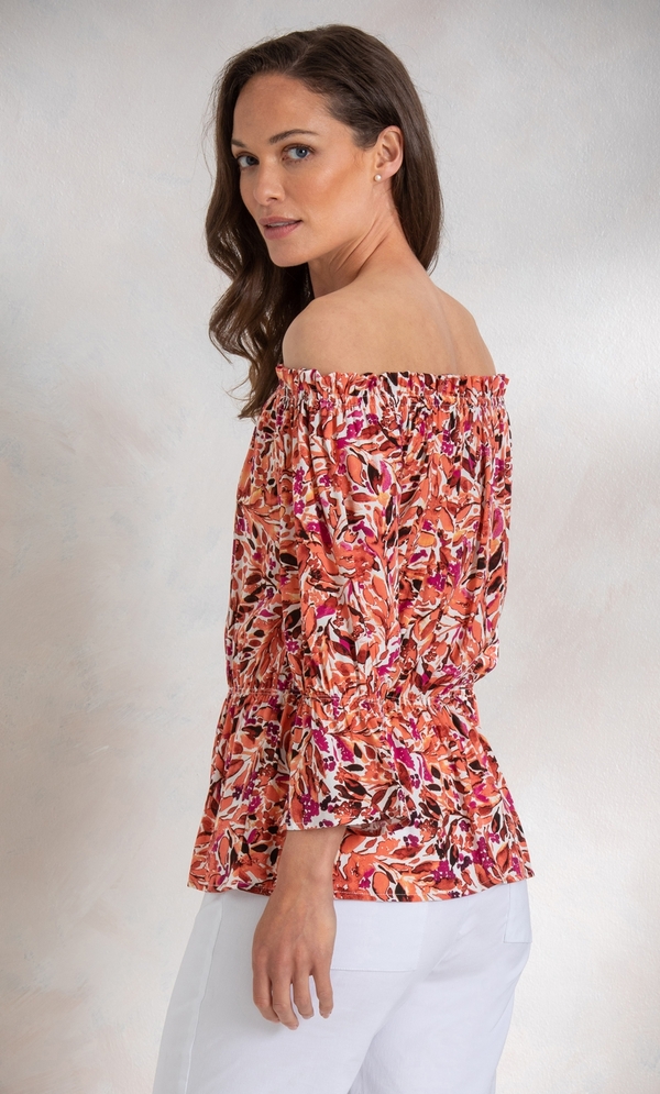 Floral Print Bardot Top