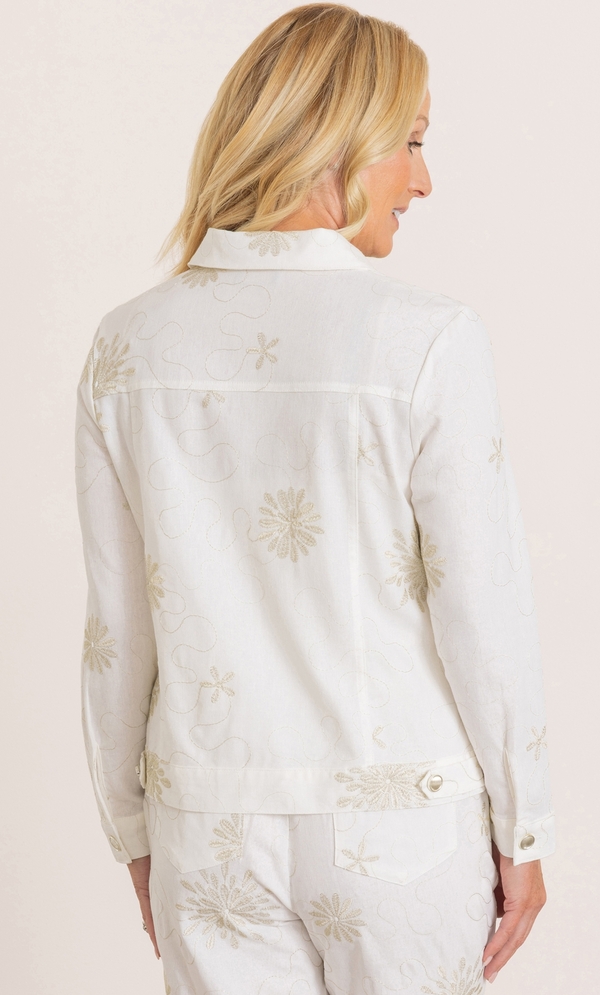 Anna Rose Embroidered Linen Blend Jacket