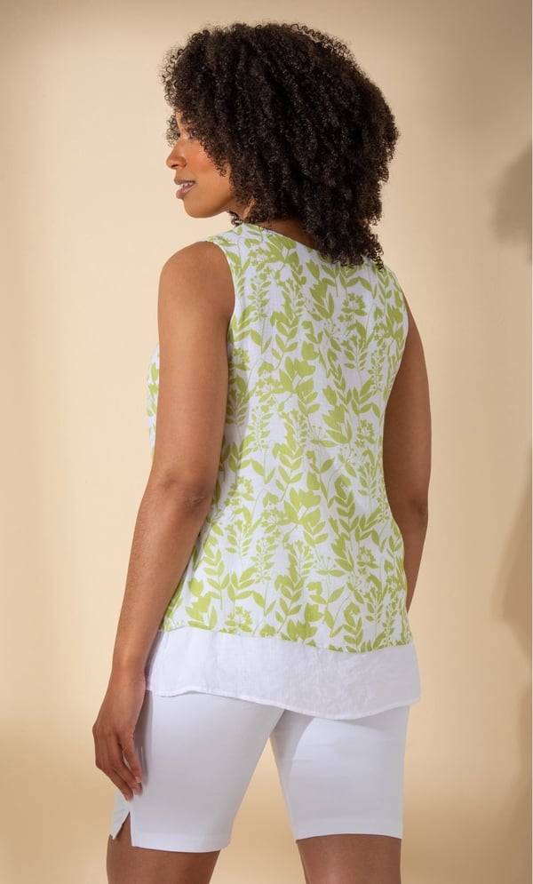 Sleeveless Double Layer Print Top