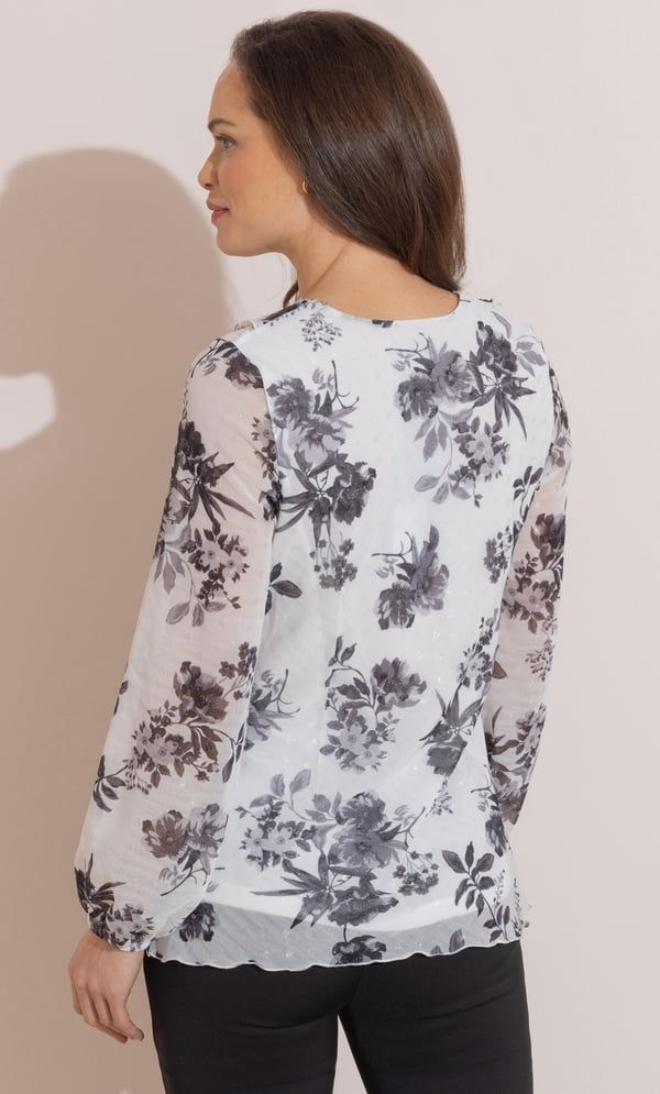 Floral Shimmer Frill Top