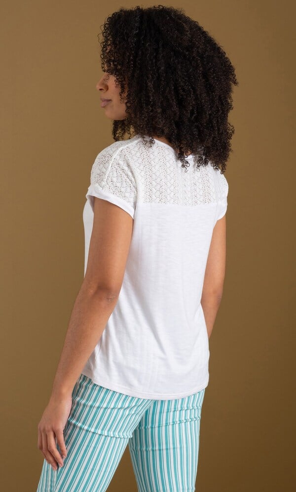 Lace Trim Jersey Top