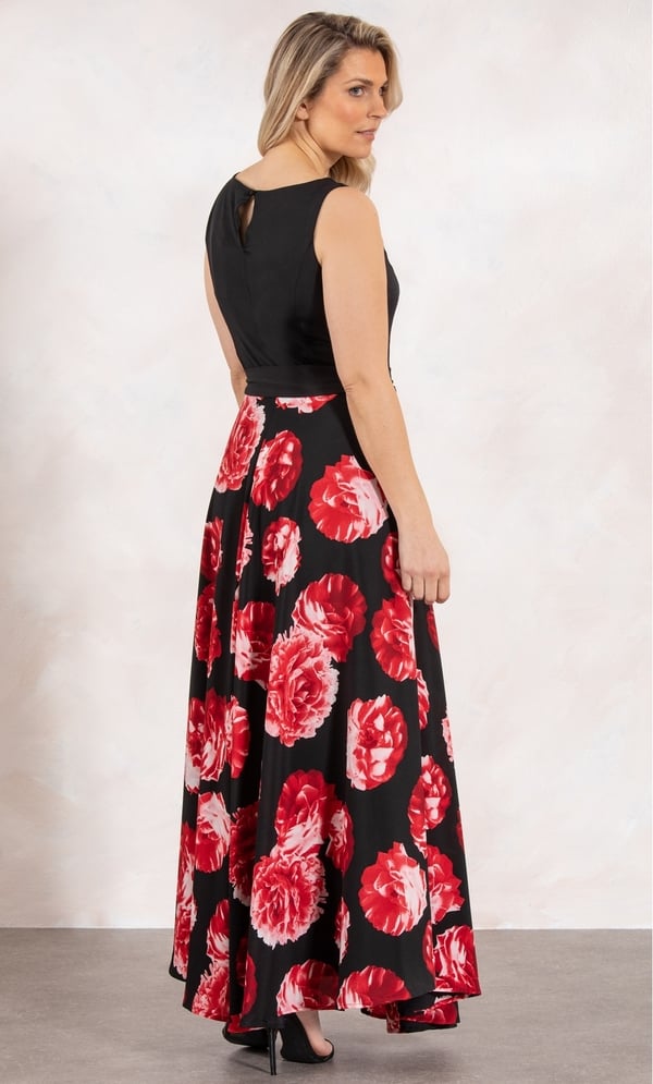 Floral Print Sleeveless Maxi Dress