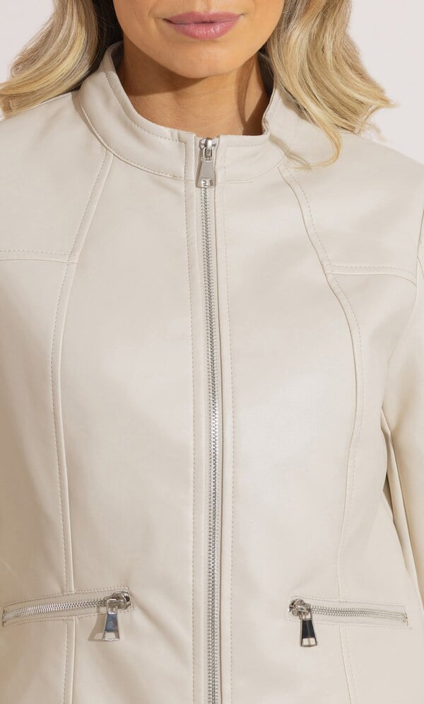 Faux Leather Racer Jacket