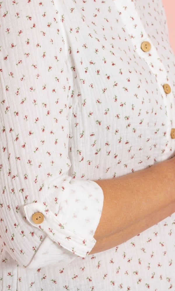 Anna Rose Floral Print Textured Top