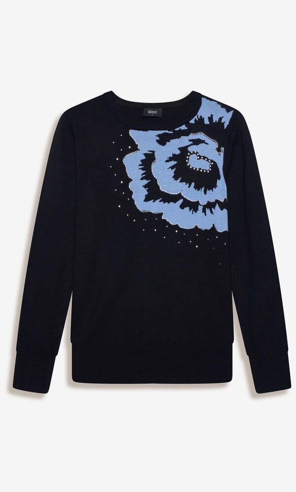 Embellished Placement Design Knit Jumper