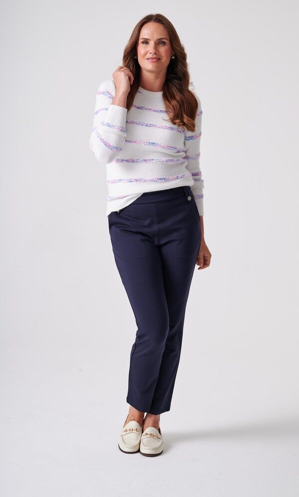Anna Rose Textured Stripe Knitted Top