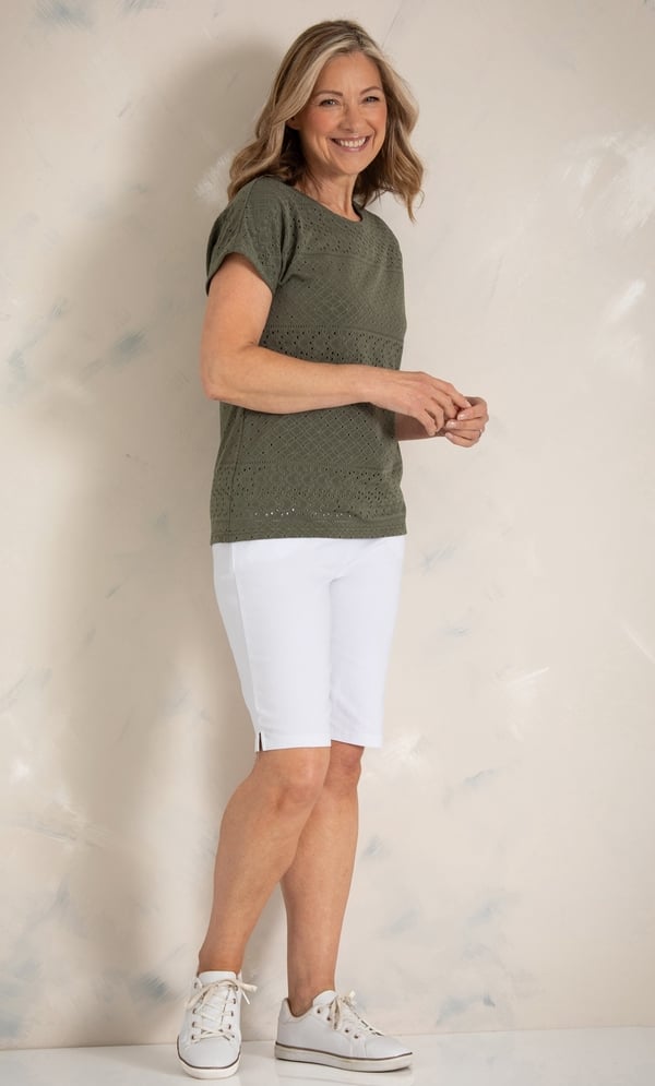 Anna Rose Eyelet Jacquard Top