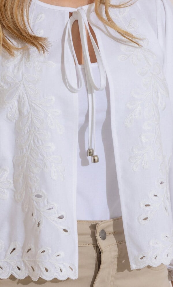 Embroidered Cotton Blend Jacket