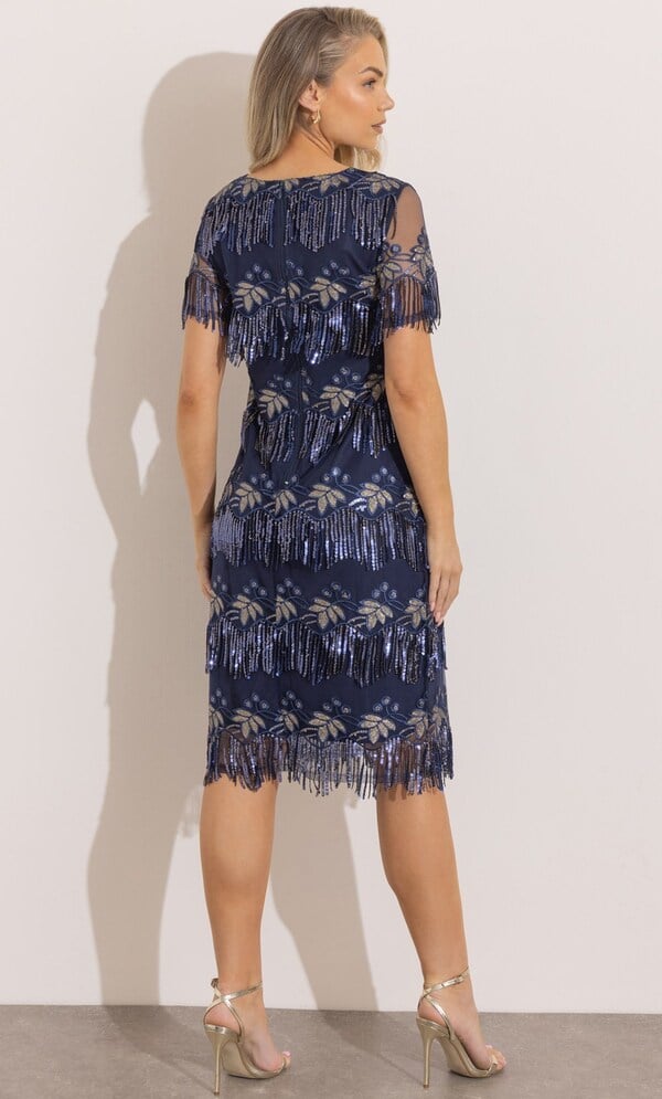 Embellished Fitted Tassel Dress