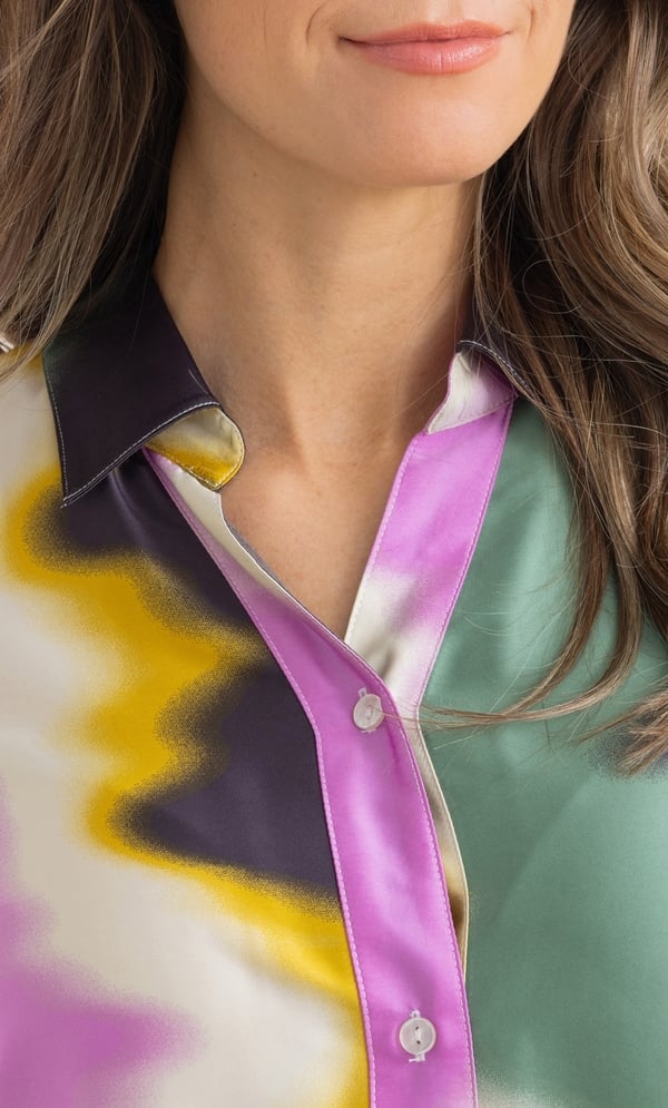 Printed Satin Look Blouse