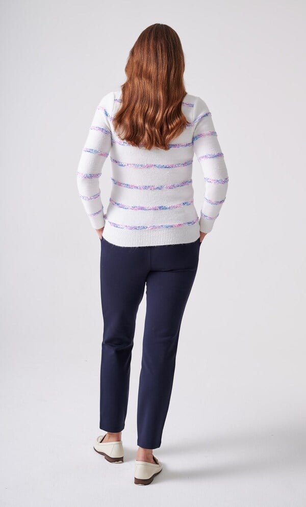 Anna Rose Textured Stripe Knitted Top