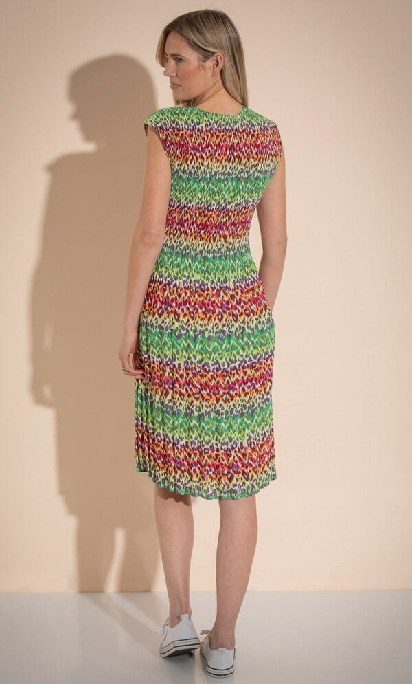 Animal Print Pleated Dress