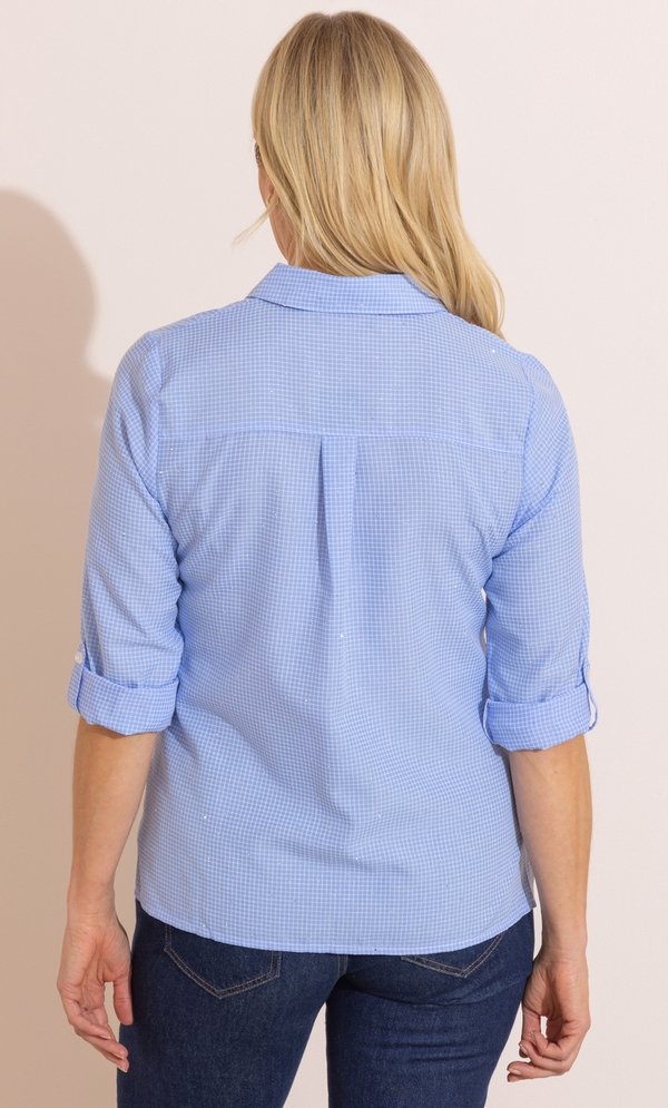 Anna Rose Embellished Checked Shirt