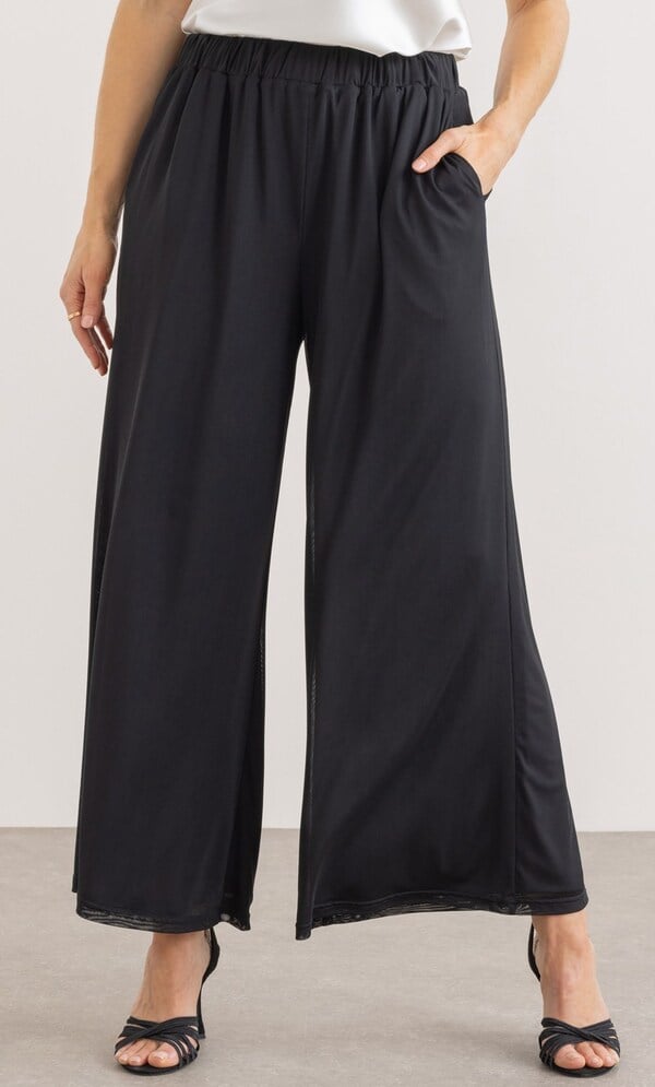 Wide Leg Mesh Trousers