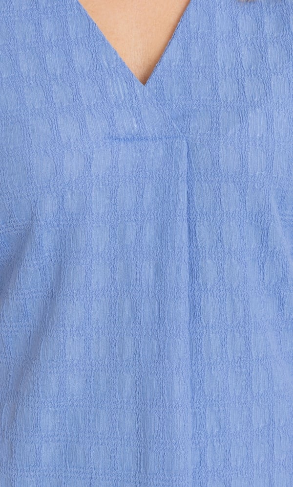 Jersey Jacquard V Neck Top