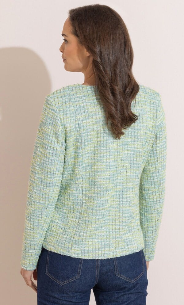 Textured Knitted Zip Up Jacket