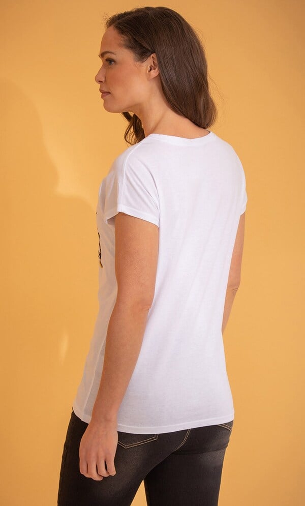 Embellished Branch Print T Shirt