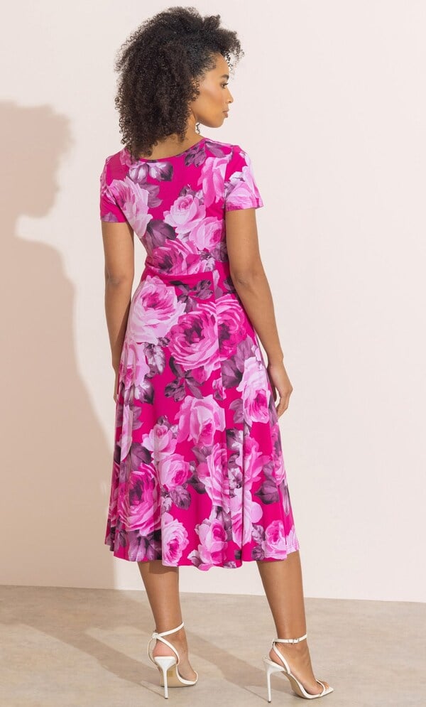 Bouquet Print Short Sleeve Dress