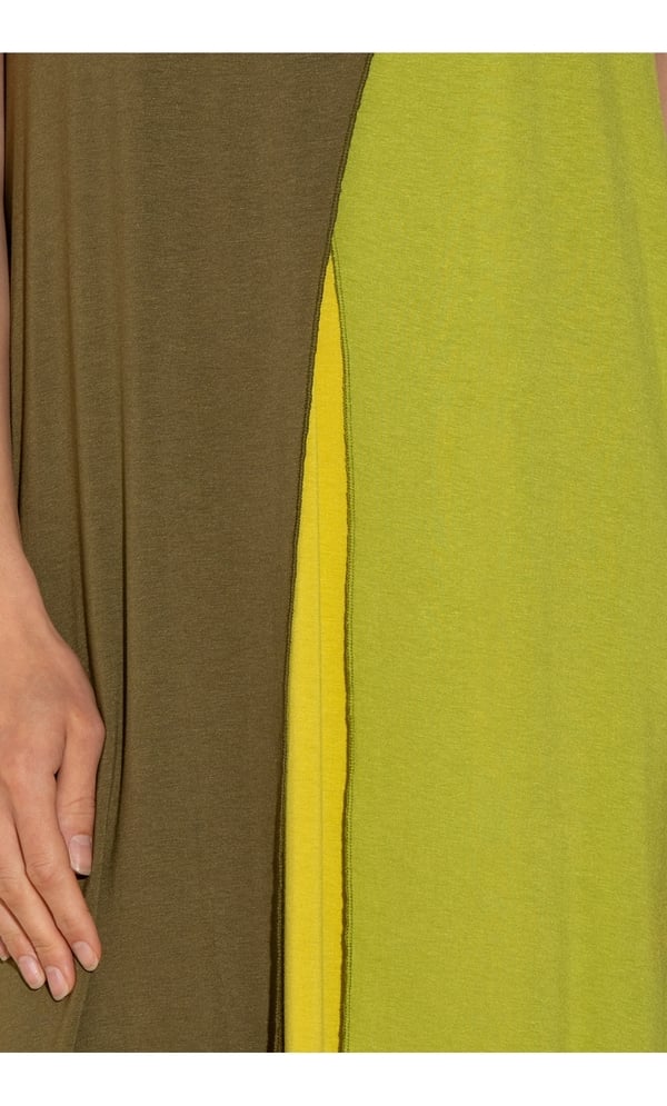 Sleeveless Layered Dip Hem Jersey Midi Dress
