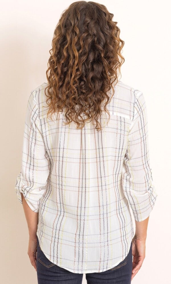 Anna Rose Shimmer Check Blouse