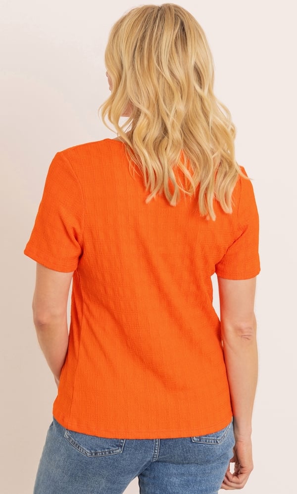 Jersey Jacquard V Neck Top