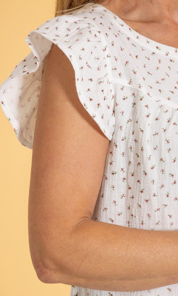 Anna Rose Floral Printed Cotton Top