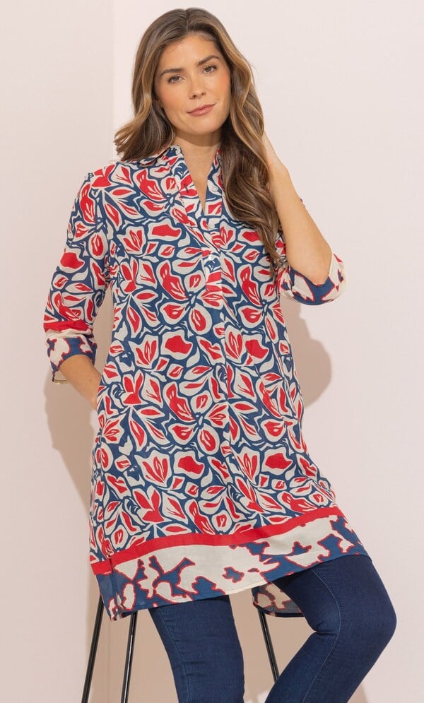 Printed Cotton Tunic Top