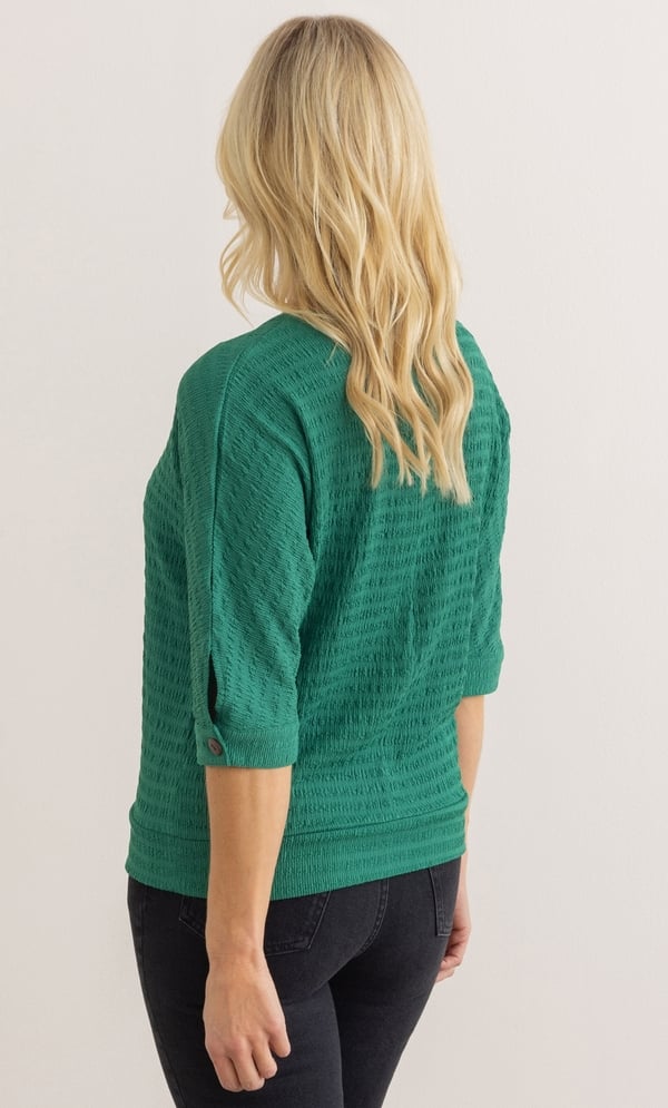 Textured Button Cuff Top