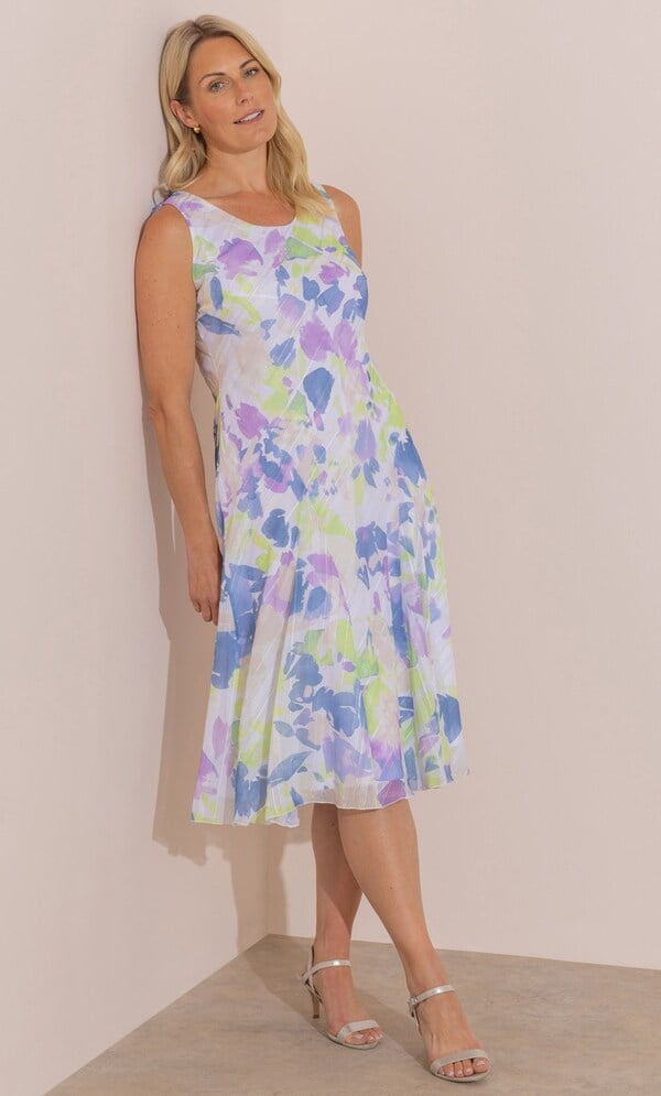 Anna Rose Printed Shimmer Midi Dress