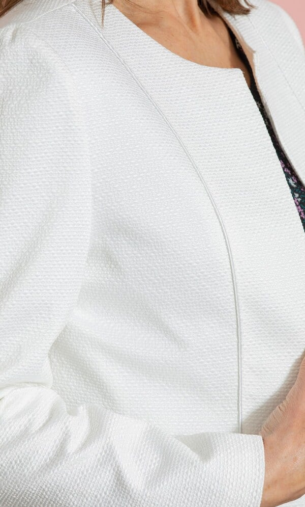 Anna Rose Textured Open Front Jacket