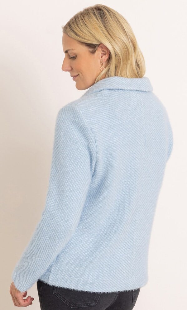 Textured Knit Collared Jacket