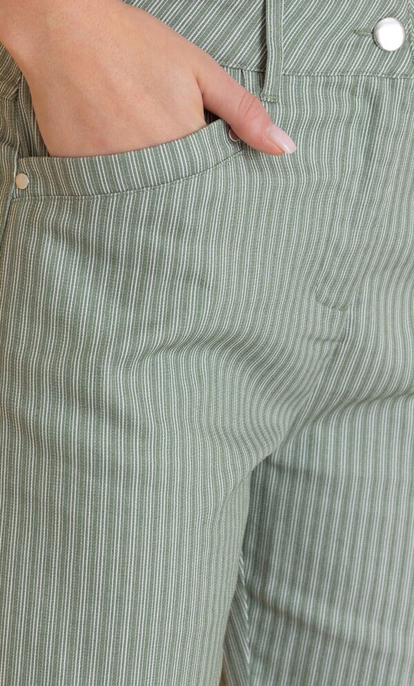 Striped Cotton Blend Shorts