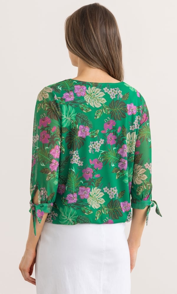 Garden Print Mesh Top