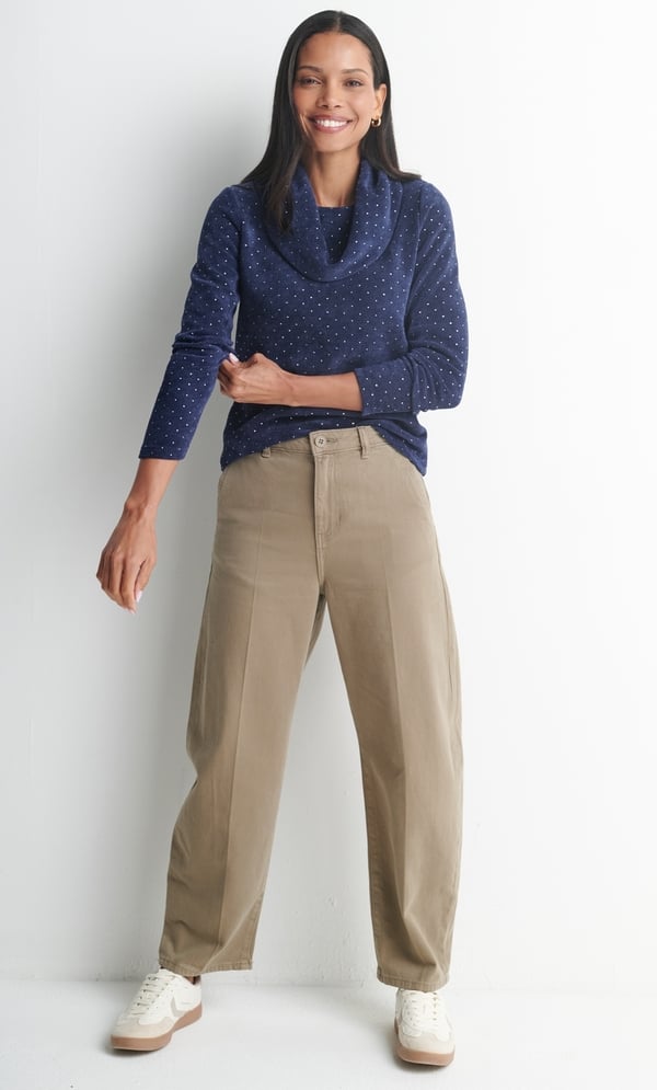 Anna Rose Embellished Cowl Neck Chenille Jumper