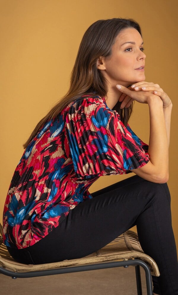 Print Pleated Top