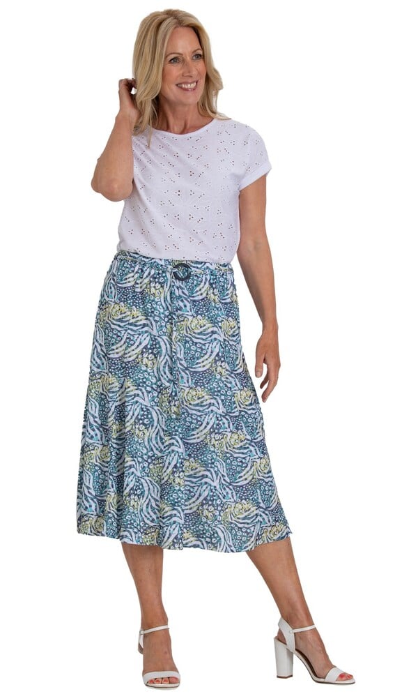 Anna Rose Printed Pull On Skirt