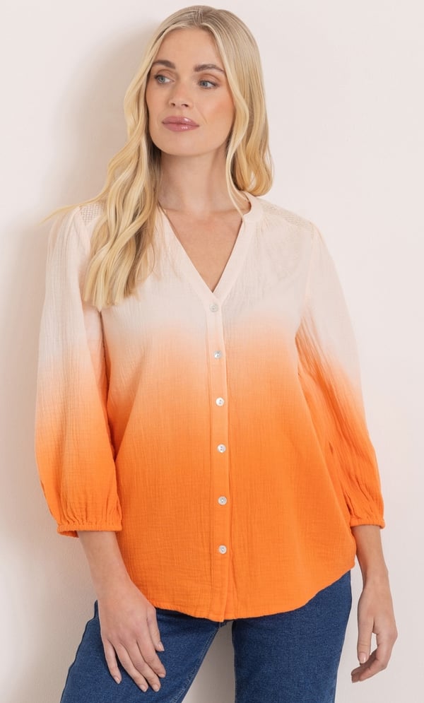 Dip Dye Cotton Blouse
