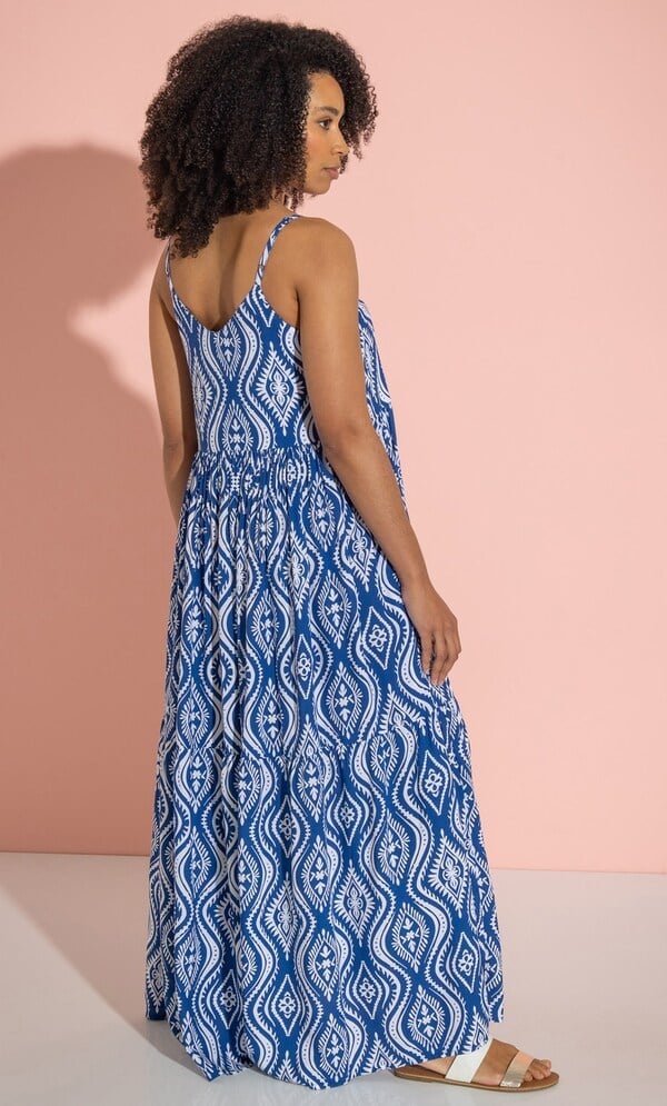 Printed Relaxed Fit Strappy Maxi Dress