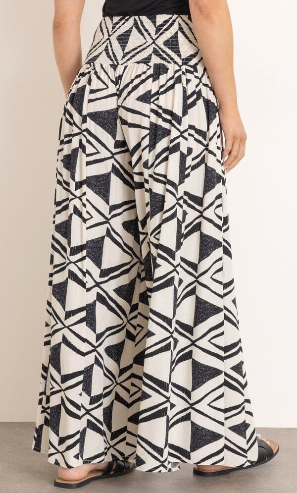 Printed Wide Leg Palazzo Trousers