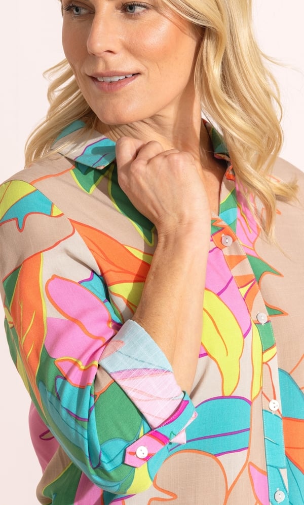 Anna Rose Leaf Printed Blouse