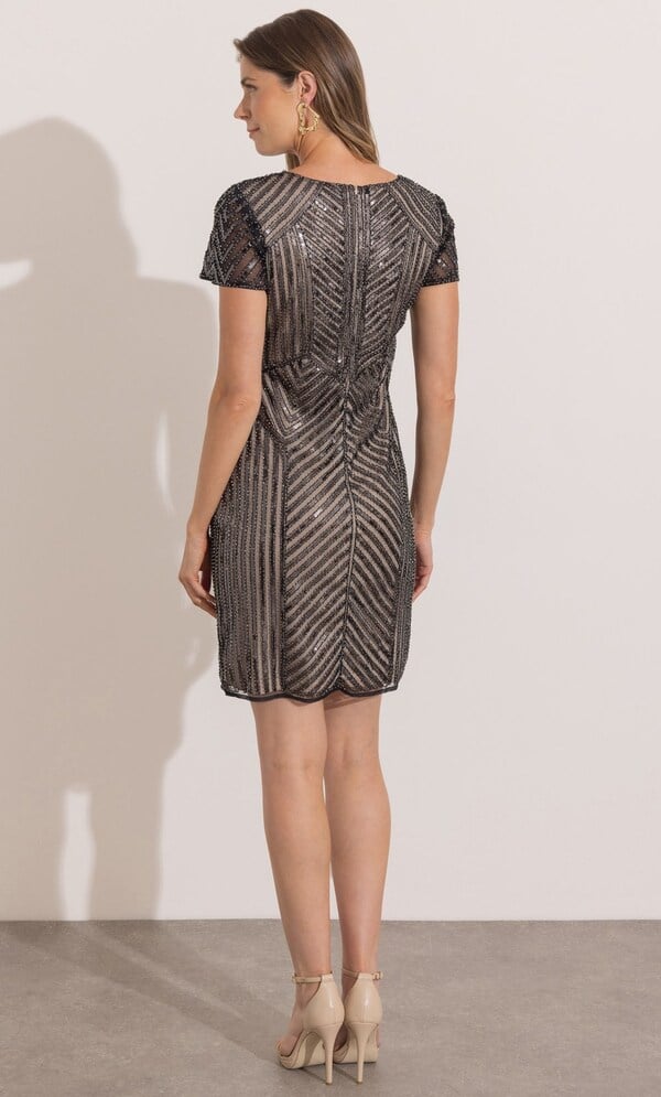 Sequin And Beaded Mesh Dress