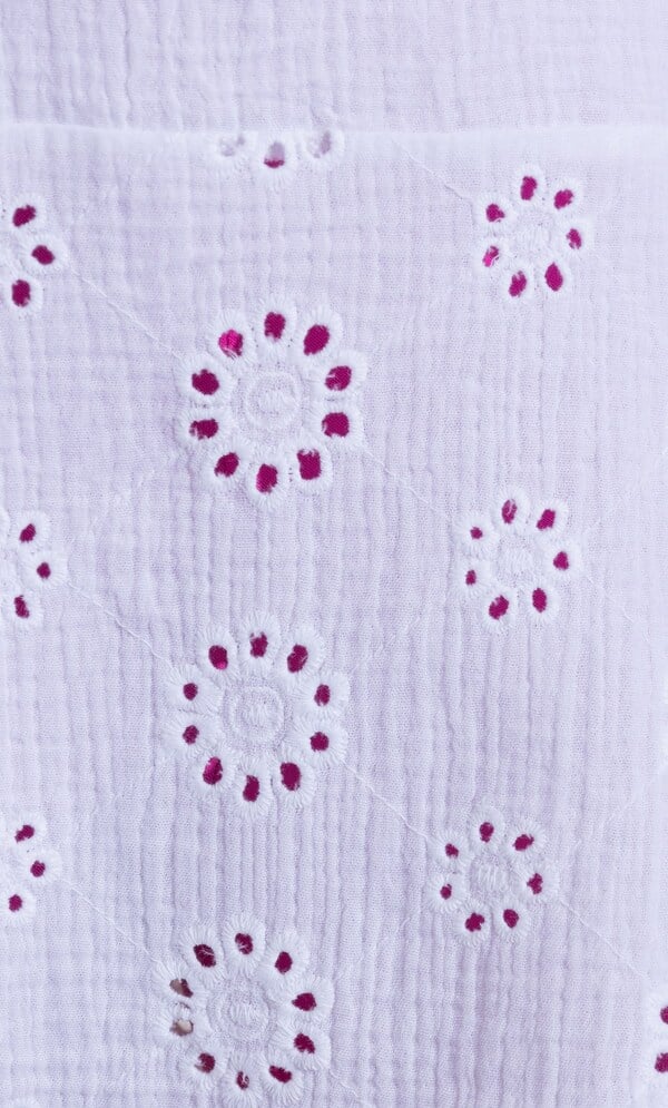 Embroidered Back Tie Cotton Tunic