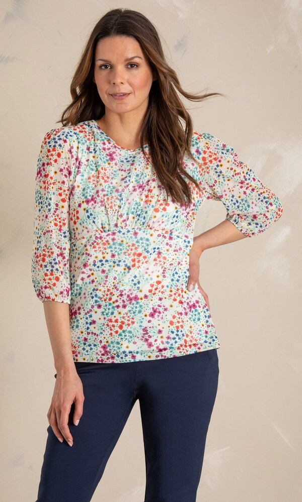 Meadow Printed Mesh Top