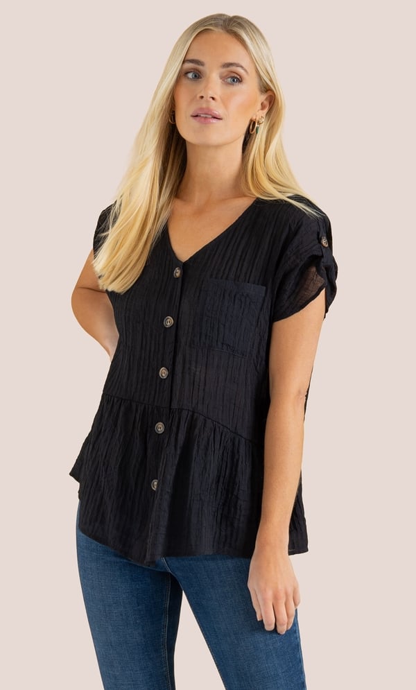 Textured Frill Hem Top