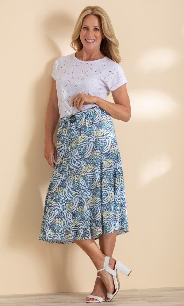 Anna Rose Printed Pull On Skirt