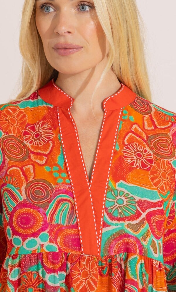 Printed Cotton Tunic Dress