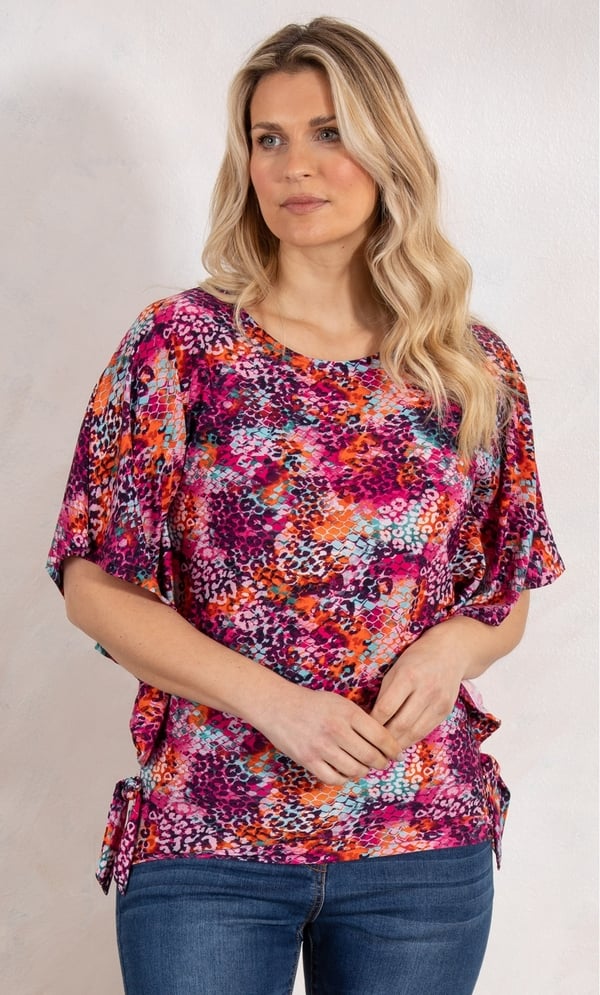 Multi Print Top With Side Ties