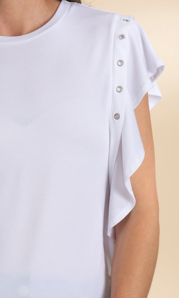 Eyelet Trim Jersey Top