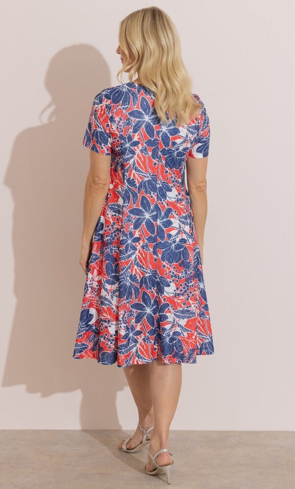Anna Rose Garden Print Textured Dress