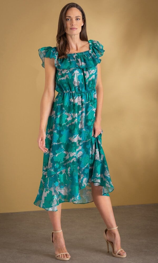 Burnout Ruffle Dress